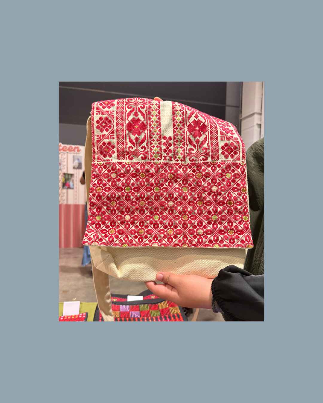 White Tatreez Sling Bag